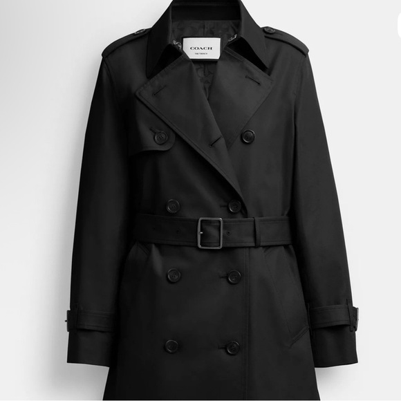 Coach Women's Elegant Black Trench Coat - Picture 1 of 7